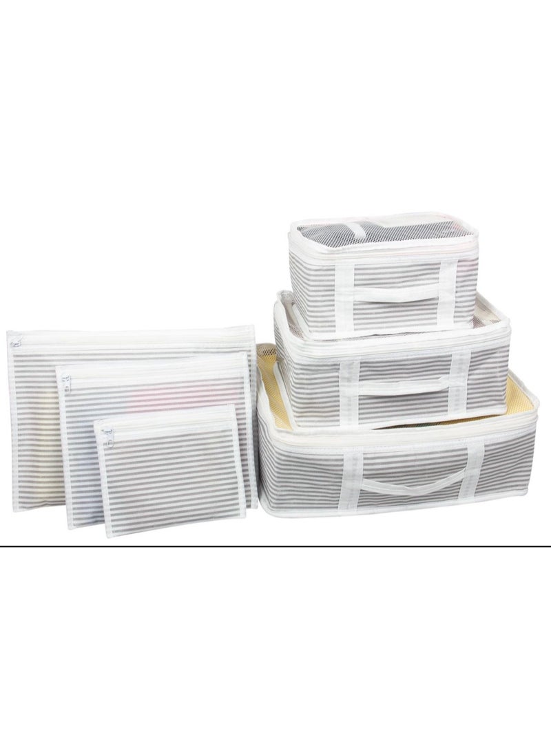 6-Piece Travel Organizer Bags Set White - Image 1