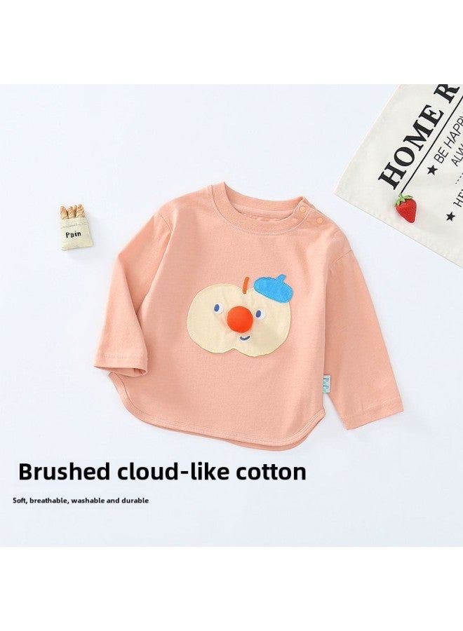 Generic Baby Spring And Autumn Pants Cotton Men And Women Baby Big PP Pants Soft Children's Fart Pants Outside Wear Baby Cute Card.-Color:Orange Top-Size:90 - Image 1
