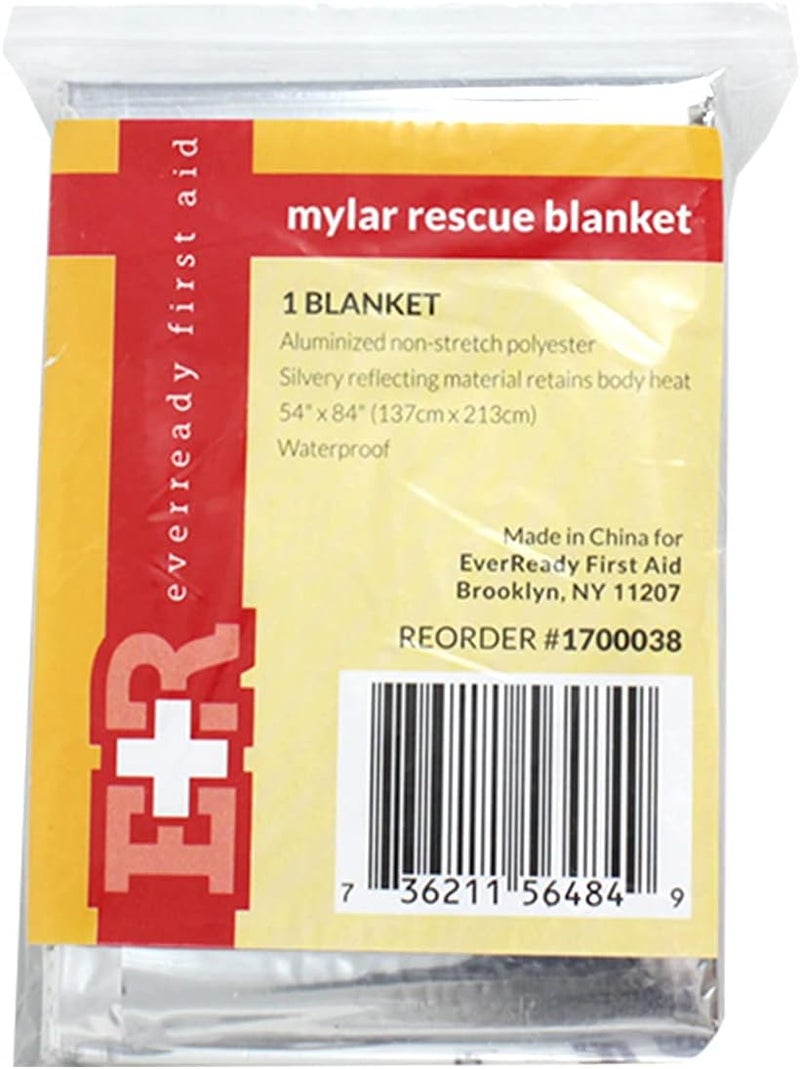 Ever Ready First Aid Mylar Rescue Blanket, Large Silver Thermal Sheet for Emergency and Survival, 54” x 84” – 5 Count - Image 4
