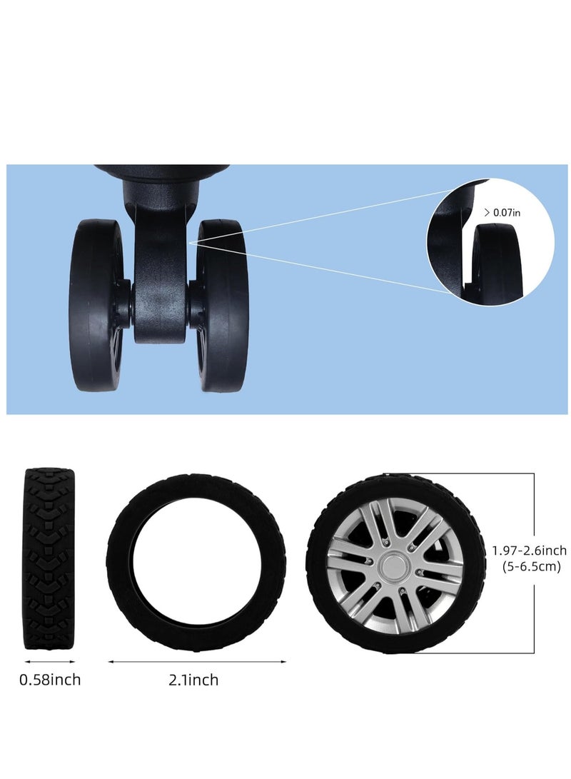 Luggage Wheel Covers 8PCS Protector Silicone Suitcase for Most 8-Spinner Wheels Carry-On Shock-proof - Image 5