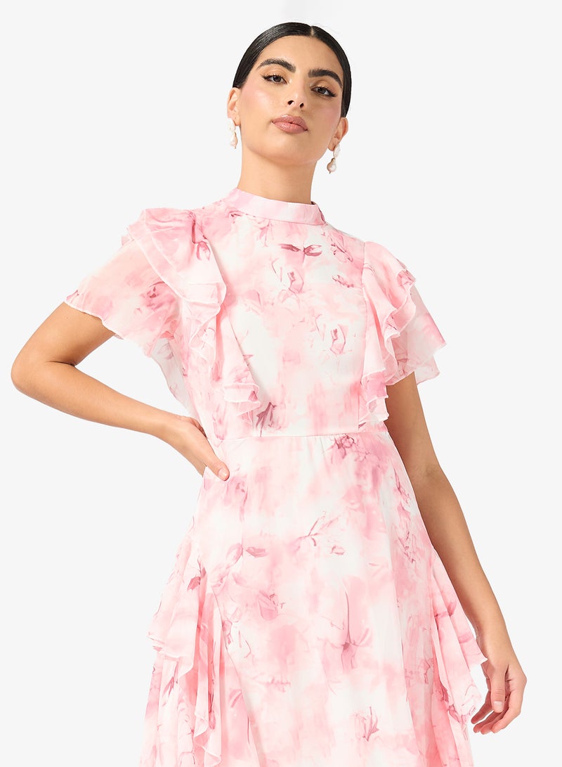 ايلا فستان مطبوع بكشكش - Image 3