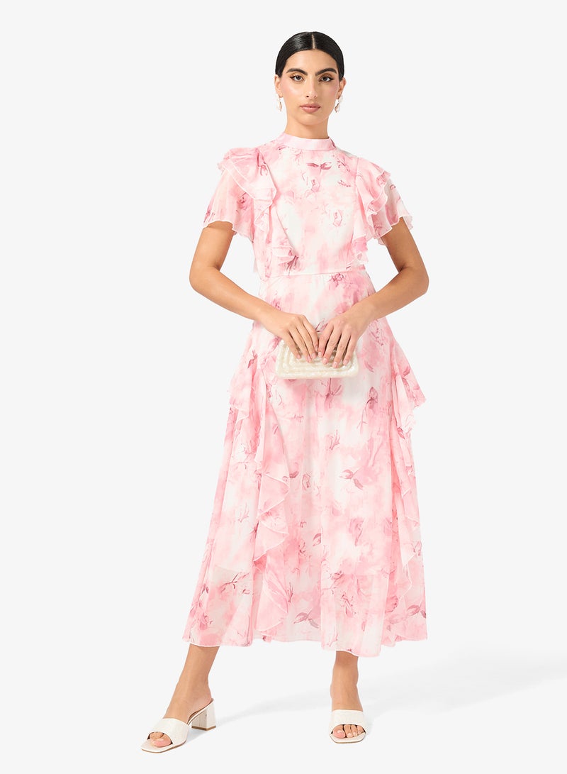 ايلا فستان مطبوع بكشكش - Image 4