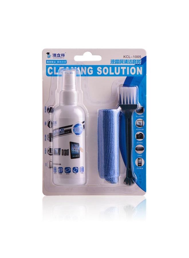Generic - Computer Screen Cleaner Keyboard Cleaning Brush Laptop Monitor Dust Cleaning Suit Phone Tablet-Color:Three-in-one Cleaning Set [1 Set] Cleaning Solution + Wiping Cloth + Cleaning Brush - Image 1