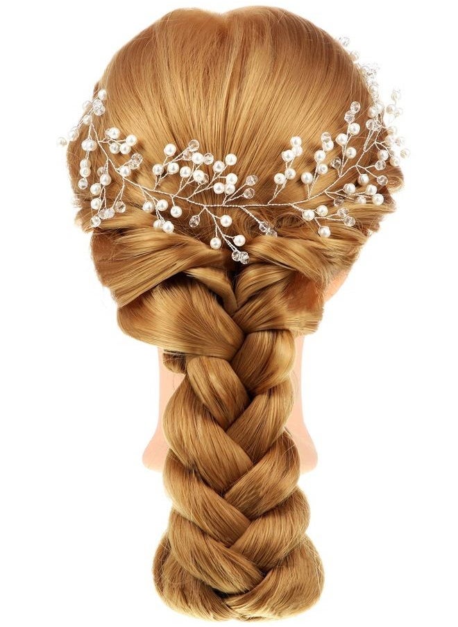 WILLBOND 2 Pieces Flower Girls Headpiece Princess Wedding Faux Pearls Rhinestone Headband Bridal Crystal Hairband Tiara for Flower Girls Toddler Crown Wedding Party Hair Accessory  - Image 4