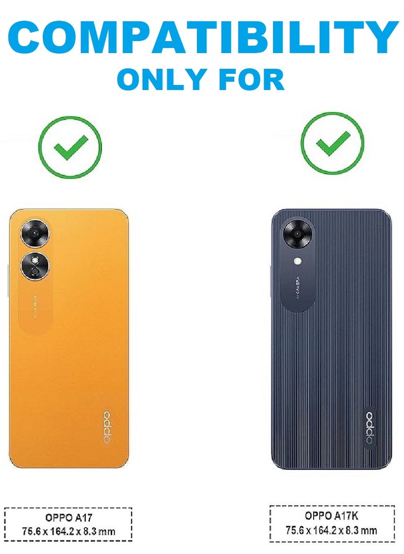 2 Pieces Tempered Glass Screen Protector 5D Designed For Oppo A17K Full Glue Edge to Edge Full Screen Coverage And Bubble Free