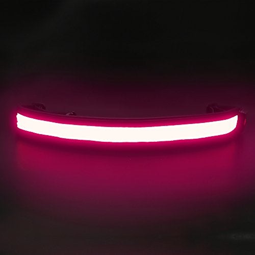 BSEEN LED Running Waist Belt - Rechargeable Reflective Gear Glowing LED Waistband, Flashing Safety Lights for Runners, Joggers, Walkers, Pet Owners, Cyclists (Rose Red) - Image 4