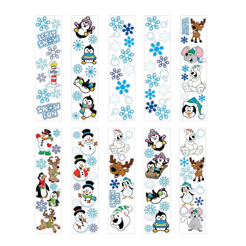 Fun Express Winter Sticker Assortment 100 Sheets for Winter Stationery Stickers Sheets 100 Pieces - Image 2
