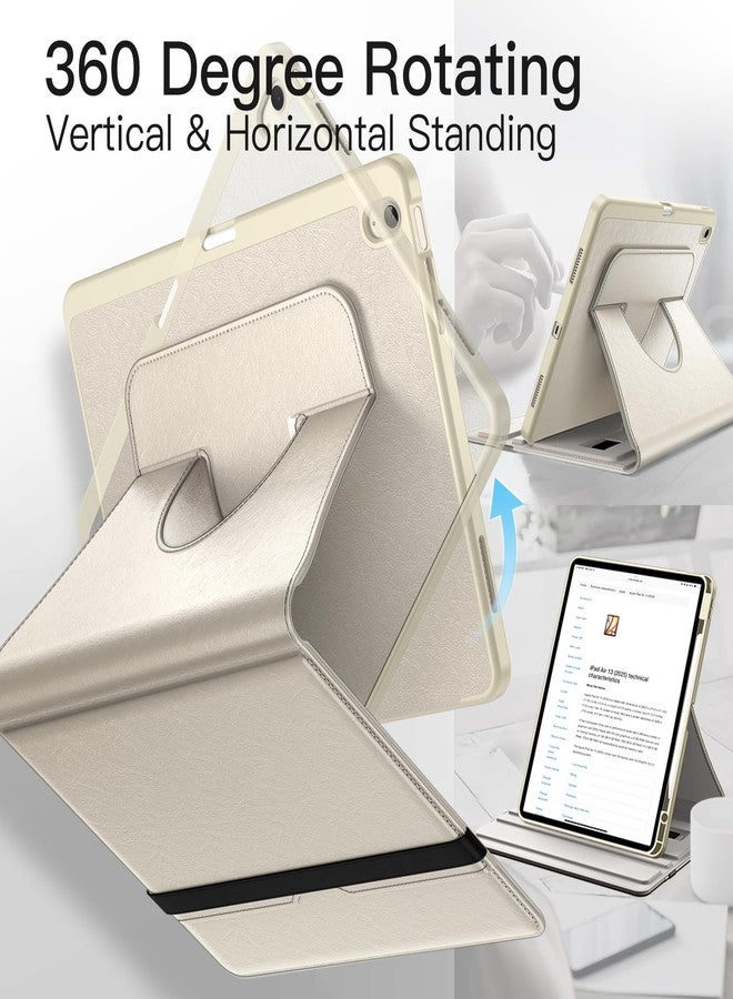 JETech Rotating Case for iPad Air 13-Inch M4/M3/M2 (2026/2025/2024) with Pencil Holder, 360 Degree Rotation PU Leather Folio Protective Cover (Starlight) - Image 3