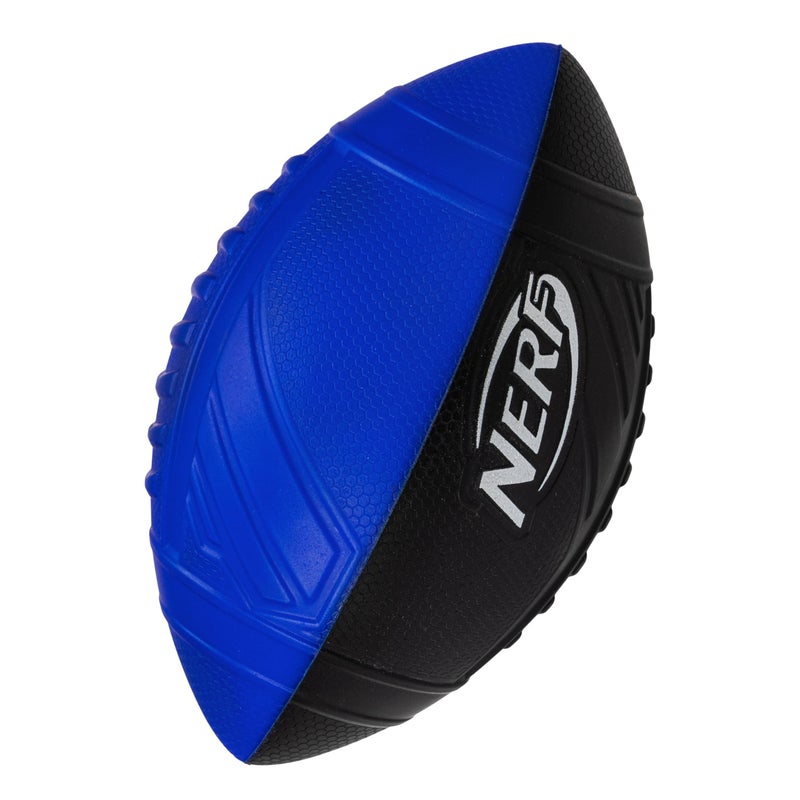 Nerf Kids Foam Football  Pro Grip Youth Soft Foam Ball  Indoor  Outdoor Football for Kids  Small Foam Football  9 Inch Youth Sized Football  Blue  Black - Image 1