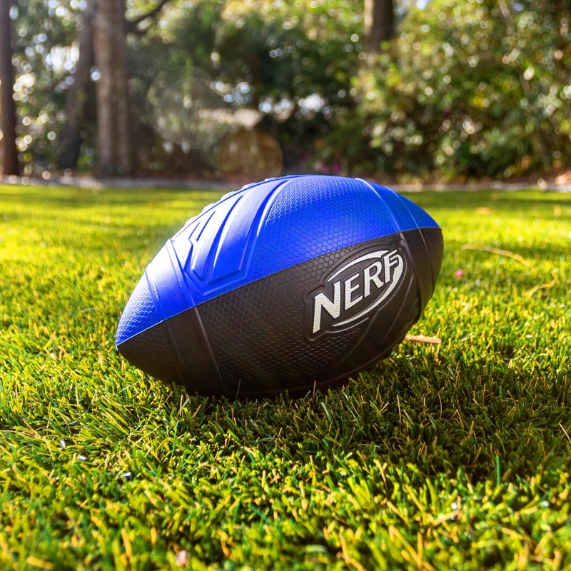 Nerf Kids Foam Football  Pro Grip Youth Soft Foam Ball  Indoor  Outdoor Football for Kids  Small Foam Football  9 Inch Youth Sized Football  Blue  Black - Image 4