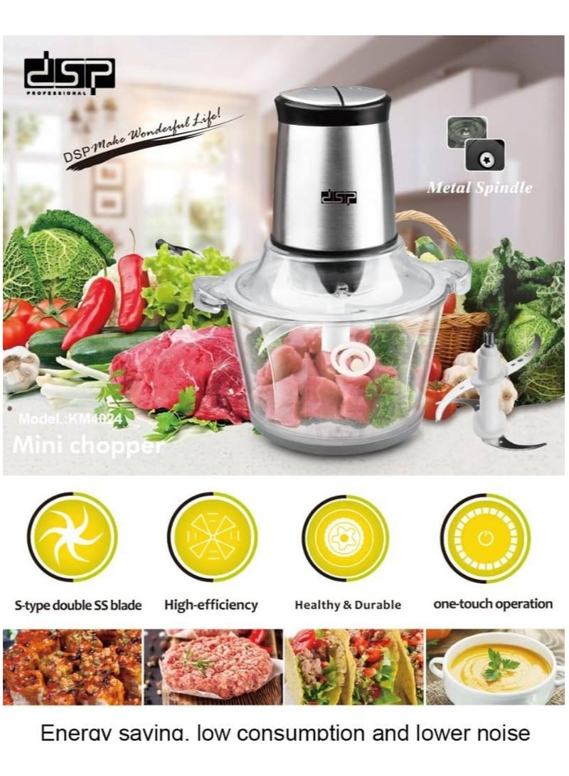 دي اس بي مفرمة لحوم كهربائية وقطاعة خضار من دي اس بي 300واطKM4050 محرك كامل من النحاس 5430 وعاء زجاجي بسعة 5.1 لتر  تحكم بسرعتين شفرات من الفولاذ المقاوم للصدأ هيكل من الزجاج الوعاء والشفرات والغطاء يمكن غسلها في غسالة الصحون لسهولة التنظيف بسيطة وآمنة للتشغيل تحتوي لوحة التحكم البسيطة على زرين فقط، سريعة وبطيئة، سهلة التشغيل، كما أن المطحنة سهلة الإزالة والتنظيف.وضعان للترسان قابلان للتعديل (سريع/بطيء)، شفرات من الستانلس ستيل - Image 1