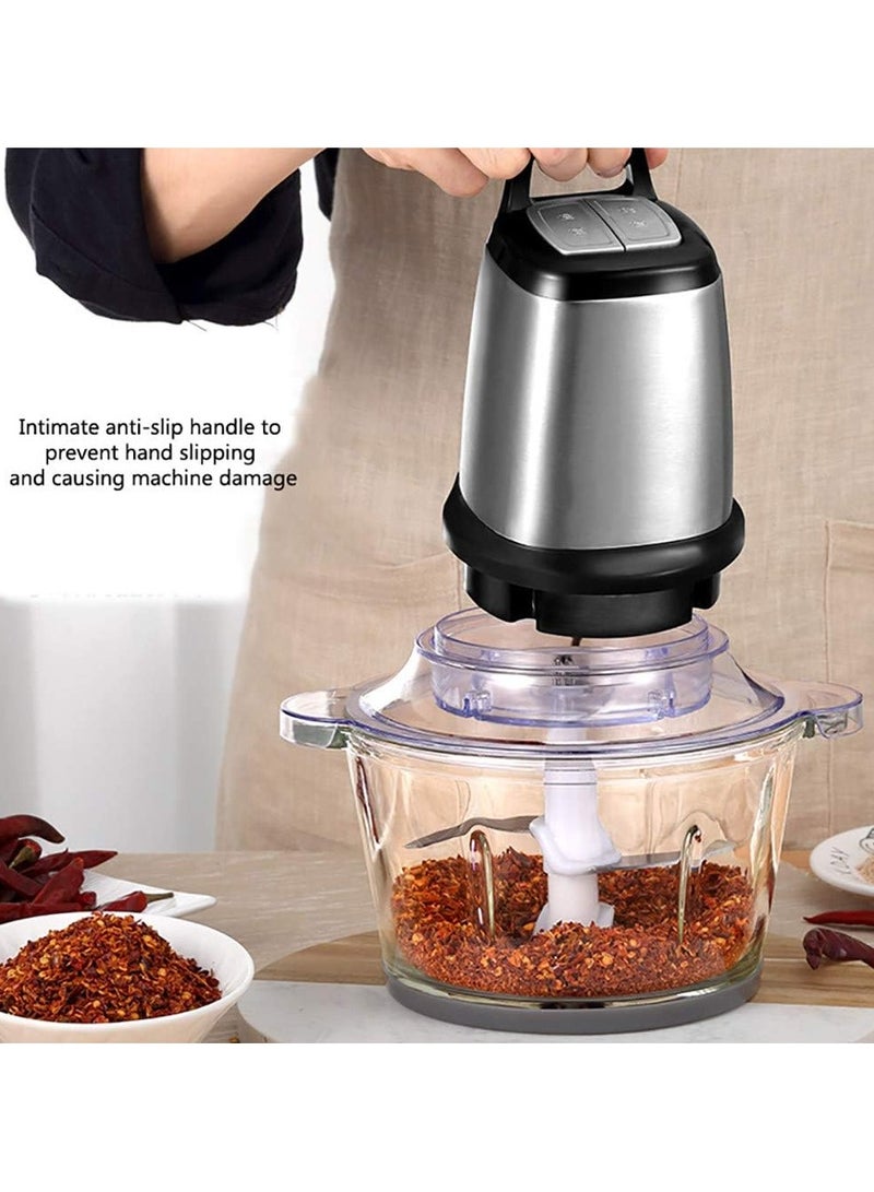 دي اس بي مفرمة لحوم كهربائية وقطاعة خضار من دي اس بي 300واطKM4050 محرك كامل من النحاس 5430 وعاء زجاجي بسعة 5.1 لتر  تحكم بسرعتين شفرات من الفولاذ المقاوم للصدأ هيكل من الزجاج الوعاء والشفرات والغطاء يمكن غسلها في غسالة الصحون لسهولة التنظيف بسيطة وآمنة للتشغيل تحتوي لوحة التحكم البسيطة على زرين فقط، سريعة وبطيئة، سهلة التشغيل، كما أن المطحنة سهلة الإزالة والتنظيف.وضعان للترسان قابلان للتعديل (سريع/بطيء)، شفرات من الستانلس ستيل - Image 4