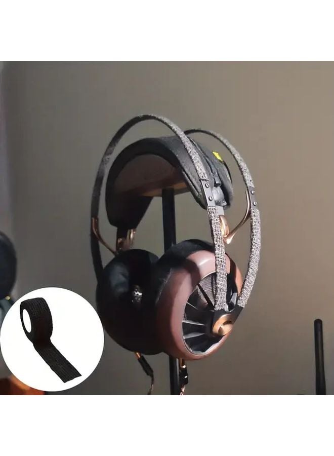 4pcs Black Polyester Headphone Headband Protective Tape Anti Aging Repair Strips - Image 3