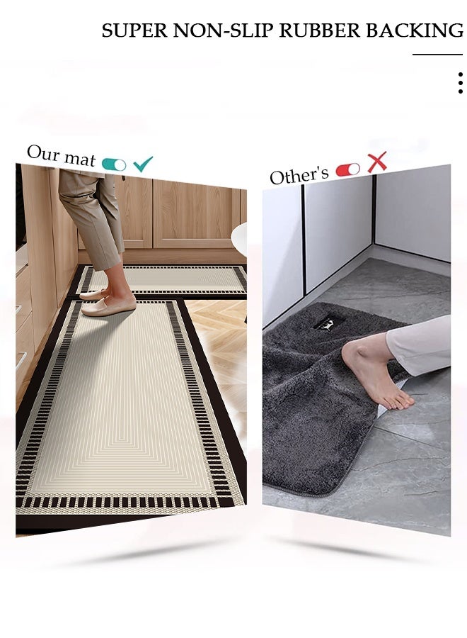 DUNISO 2 PCS  Kitchen Mats and Rugs Set , Non Slip Heavy Duty Standing Mat, Quick Dry Diatom Mud Floor Mat,  Extra Soft and Absorbent Floor Mats for  Kitchen, Bath, Office, Laundry(40*60cm+40*120cm) - Image 2