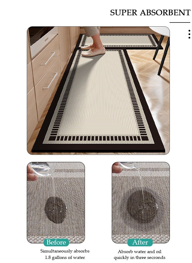 DUNISO 2 PCS  Kitchen Mats and Rugs Set , Non Slip Heavy Duty Standing Mat, Quick Dry Diatom Mud Floor Mat,  Extra Soft and Absorbent Floor Mats for  Kitchen, Bath, Office, Laundry(40*60cm+40*120cm) - Image 5