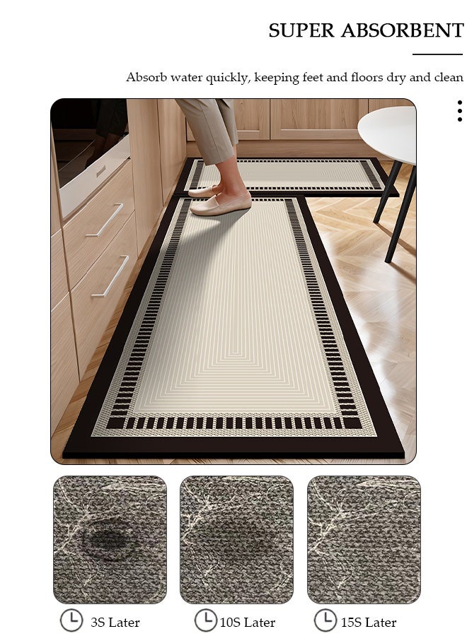 DUNISO 2 PCS  Kitchen Mats and Rugs Set , Non Slip Heavy Duty Standing Mat, Quick Dry Diatom Mud Floor Mat,  Extra Soft and Absorbent Floor Mats for  Kitchen, Bath, Office, Laundry(40*60cm+40*120cm) - Image 4
