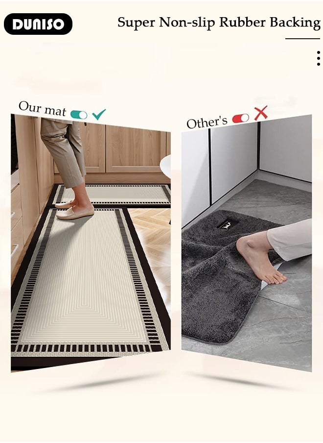 DUNISO - 2 PCS  Kitchen Mats and Rugs Set , Non Slip Heavy Duty Standing Mat, Quick Dry Diatom Mud Floor Mat,  Extra Soft and Absorbent Floor Mats for  Kitchen, Bath, Office, Laundry(40*60cm+40*120cm) - Image 1