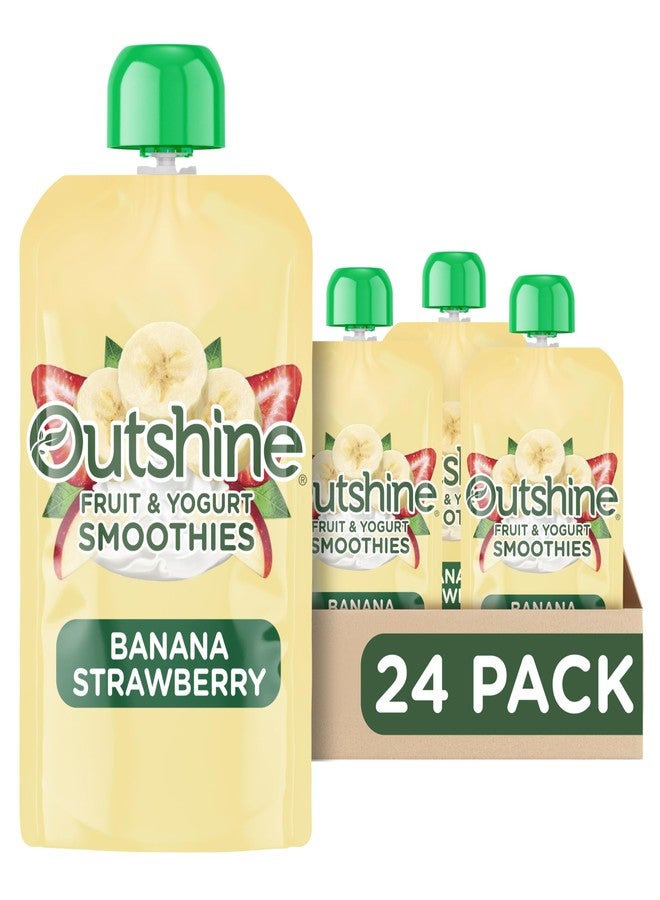 Outshine Fruit & Yogurt Smoothie Banana Strawberry, Smoothie Pouch, On The Go Snack, 24PK - Image 1