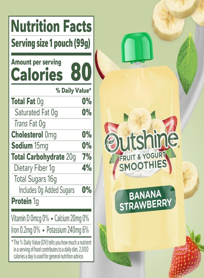 Outshine Fruit & Yogurt Smoothie Banana Strawberry, Smoothie Pouch, On The Go Snack, 24PK - Image 4