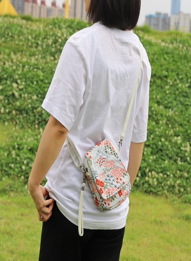 SILKAREA Women Small Crossbody Purse Handbag Embroidered Cell Phone Purse Shoulder Bag Flower Wristlet Wallet - Image 2