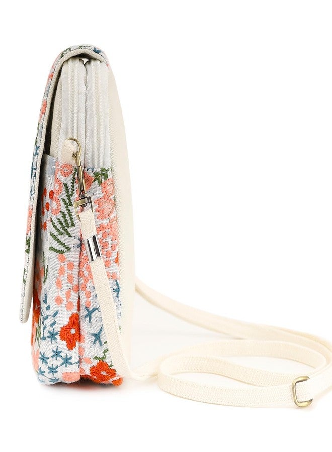 SILKAREA Women Small Crossbody Purse Handbag Embroidered Cell Phone Purse Shoulder Bag Flower Wristlet Wallet - Image 5