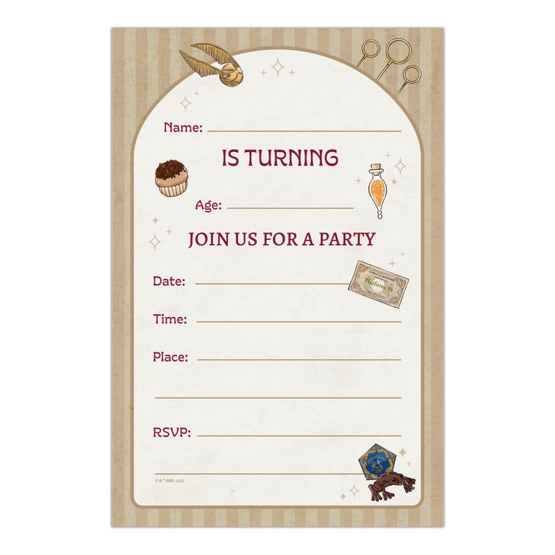 CONQUEST CON*QUEST Harry Potter Wizards & Witches Fill-in-the-Blank Magical Birthday Invitation & Envelope Box Set, Includes 20 Blank Invites & 20 Corresponding Envelopes, 4'' x 6'', Officially Licensed - Image 5