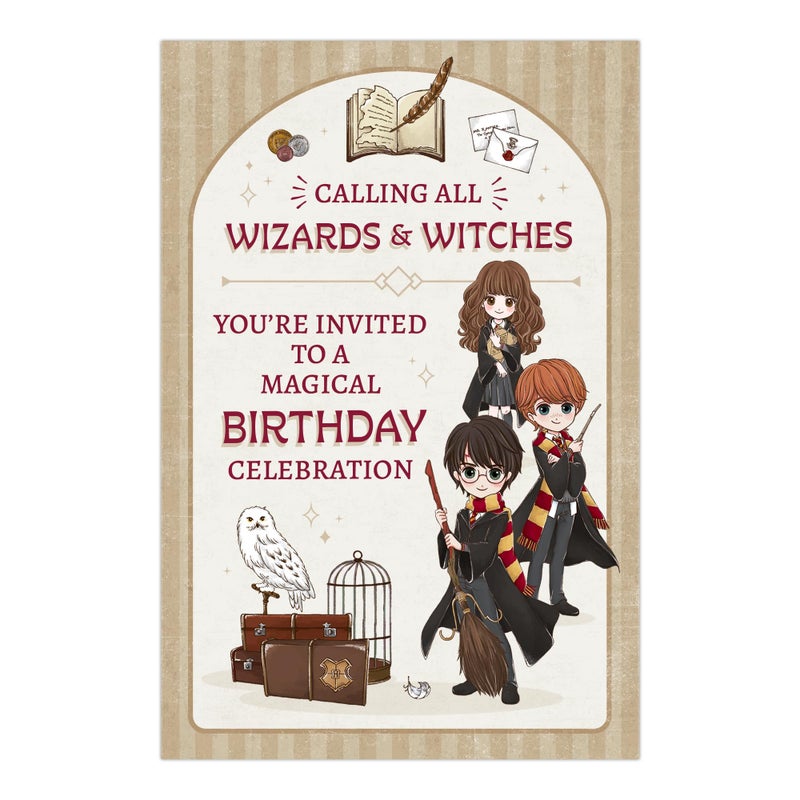 CONQUEST CON*QUEST Harry Potter Wizards & Witches Fill-in-the-Blank Magical Birthday Invitation & Envelope Box Set, Includes 20 Blank Invites & 20 Corresponding Envelopes, 4'' x 6'', Officially Licensed - Image 4