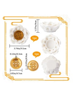 SänHahn Incense Holder, Lotus Incense Sticks Holder White, Decorative Candle Stand Candle Holder for Home Decor Wedding Ramadan Eid  - Image 2
