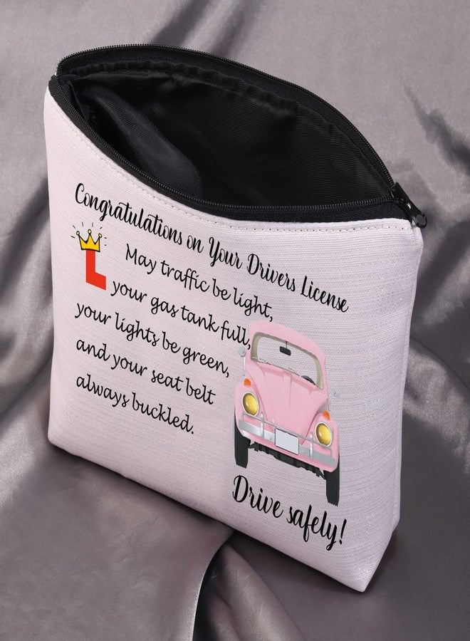 MEIKIUP New Driver Makeup Bag Passing Driving Test Gifts for Women Birthdays Gift for Daughter Driver Travel Bag (Passing Driving Test Bag) - Image 5