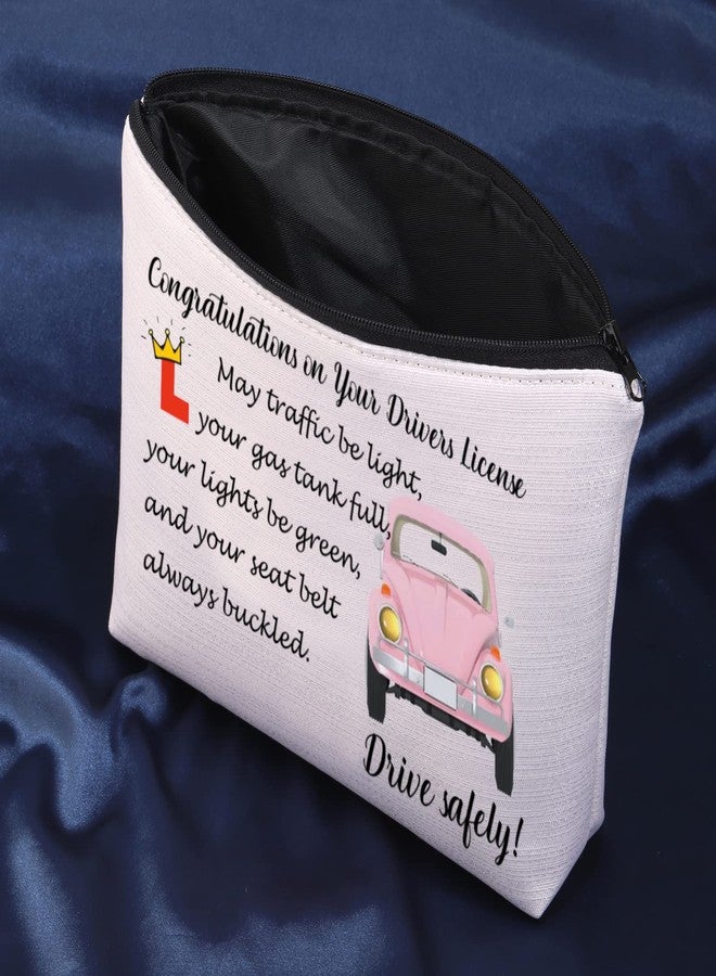 MEIKIUP New Driver Makeup Bag Passing Driving Test Gifts for Women Birthdays Gift for Daughter Driver Travel Bag (Passing Driving Test Bag) - Image 3