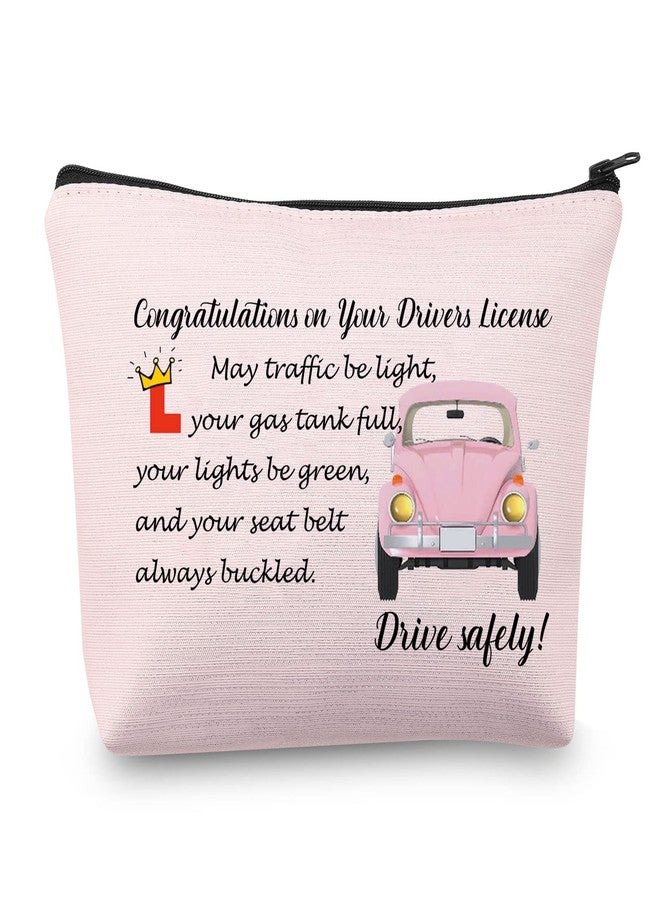 MEIKIUP New Driver Makeup Bag Passing Driving Test Gifts for Women Birthdays Gift for Daughter Driver Travel Bag (Passing Driving Test Bag) - Image 1