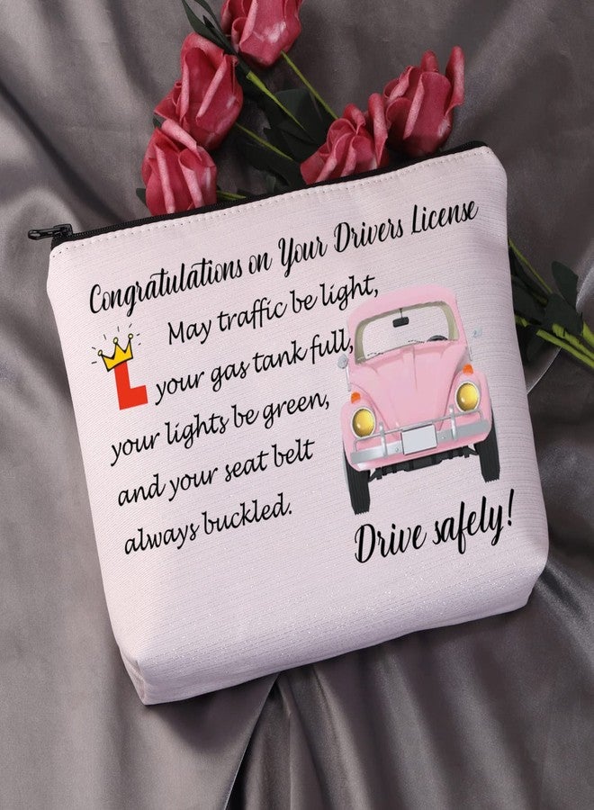 MEIKIUP New Driver Makeup Bag Passing Driving Test Gifts for Women Birthdays Gift for Daughter Driver Travel Bag (Passing Driving Test Bag) - Image 2