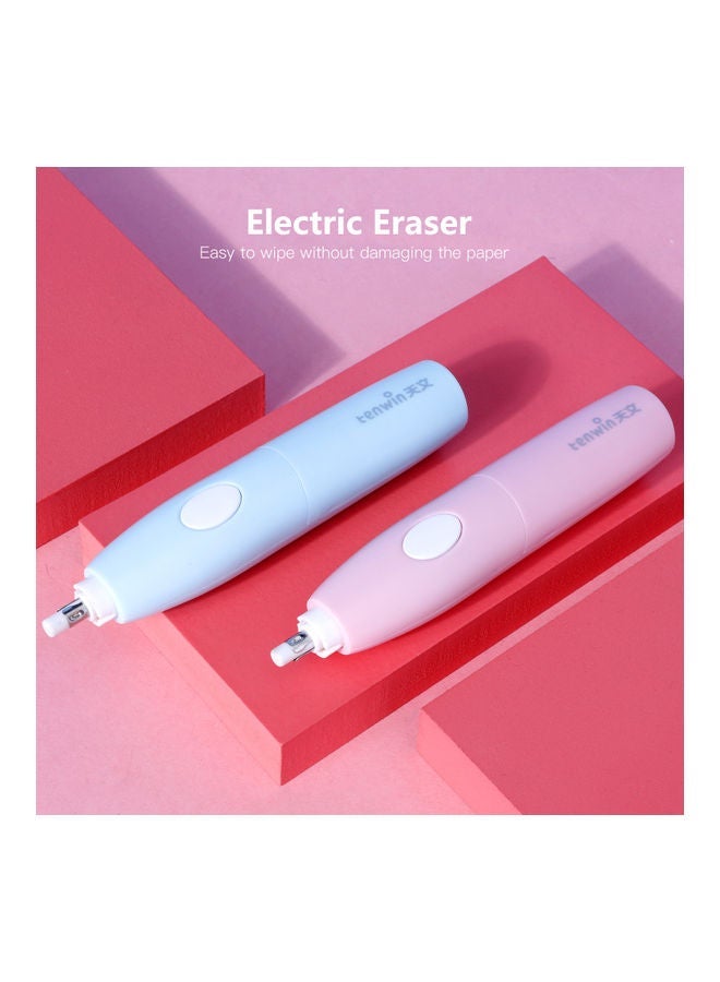 NIBEMINENT 3-Piece Electric Pencil Sharpener With Eraser And Vacuum Cleaner Set Pink - Image 5