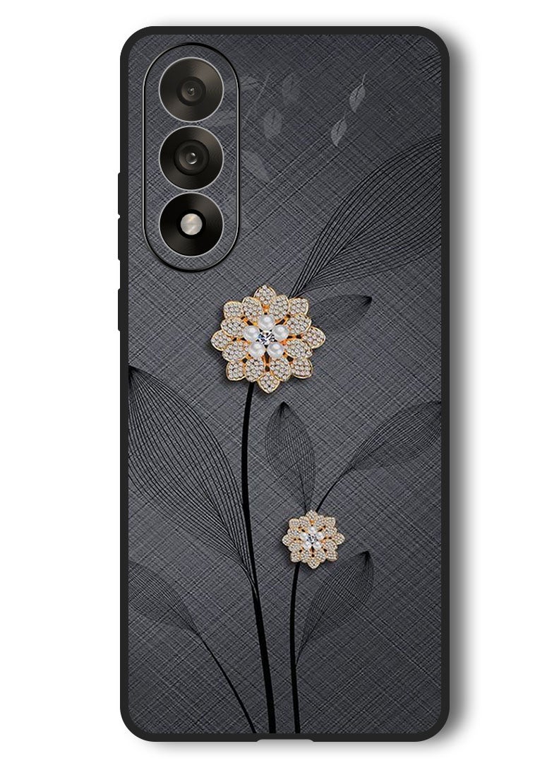 Theodor Case Compatible with OnePlus Nord 5 6.83 Inch Protection Shockproof Bumper Cover Diamond Flowers - Image 1