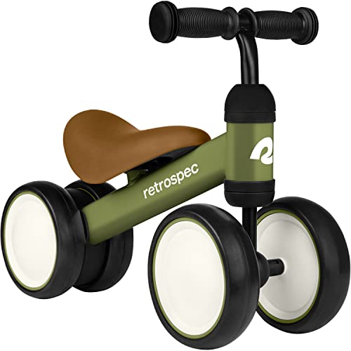 Retrospec Cricket Baby Balance Bike 4Wheel RideOn Toy for Ages 1224 Months  First Bike  Toddler Bike for 1 Year Old Boys  Girls First Birthday Gift - Image 1