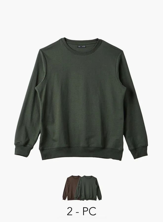 Splash FAV Men Regular Fit Cotton Blend Sweatshirt - Set of 2