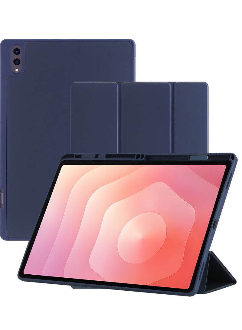 بروتيكت جراب سامسونج جالكسي تاب S11 Ultra مقاس 14.6 بوصة مع حامل S Pen غطاء مغناطيسي نحيف بتصميم ثلاثي قابل للطي ستاند للمشاهدة والكتابة ظهر صلب مقاوم للصدمات Auto Sleep Wake لتابلت Samsung Tab S11 Ultra - Image 1