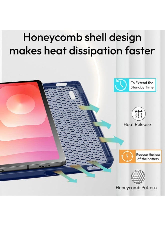 بروتيكت جراب سامسونج جالكسي تاب S11 Ultra مقاس 14.6 بوصة مع حامل S Pen غطاء مغناطيسي نحيف بتصميم ثلاثي قابل للطي ستاند للمشاهدة والكتابة ظهر صلب مقاوم للصدمات Auto Sleep Wake لتابلت Samsung Tab S11 Ultra - Image 4