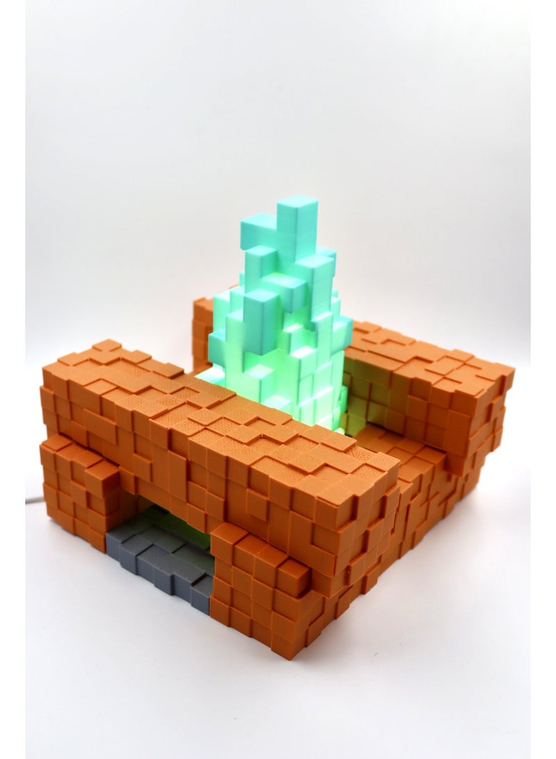 أخوة ثلاثي الأبعاد مصباح نيران التخييم ماينكرافت – إضاءة ديكور مذهلة لعشاق الألعاب - Image 5