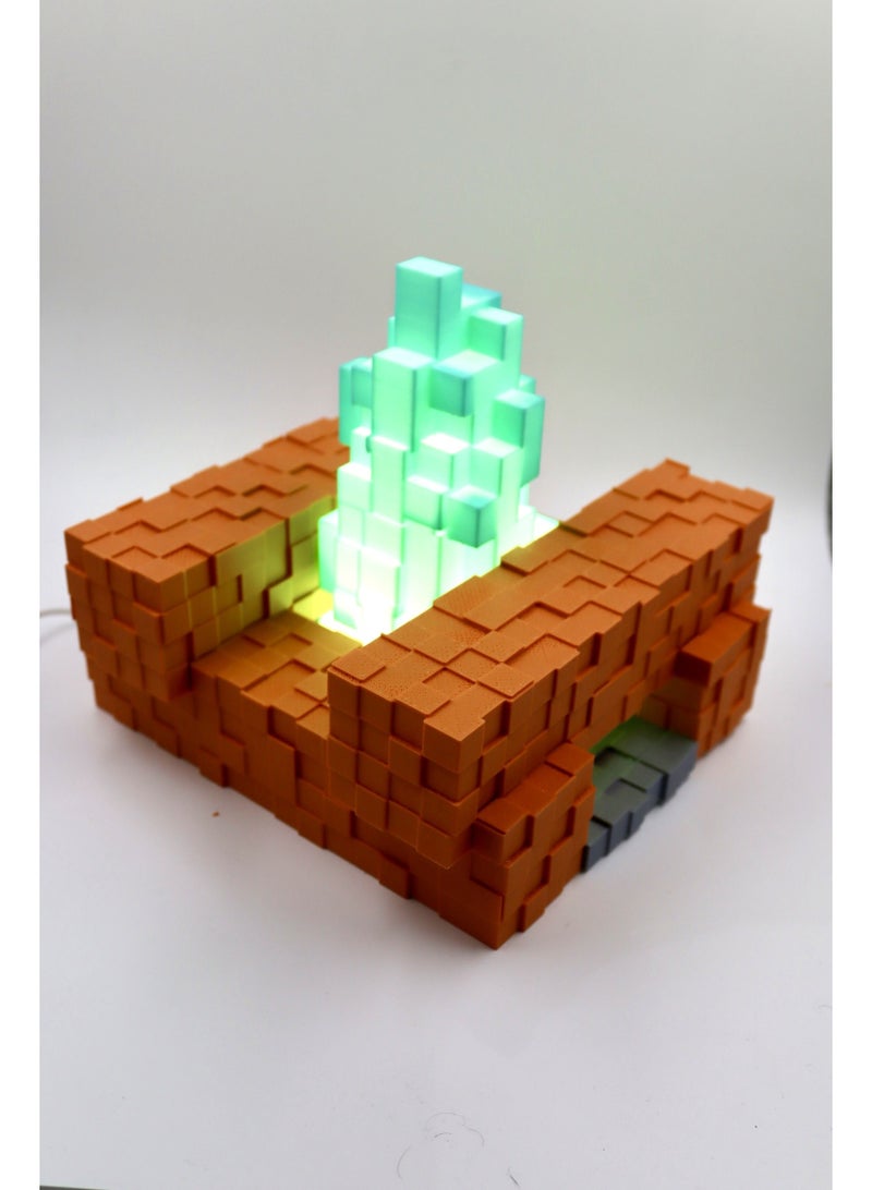 أخوة ثلاثي الأبعاد مصباح نيران التخييم ماينكرافت – إضاءة ديكور مذهلة لعشاق الألعاب - Image 2