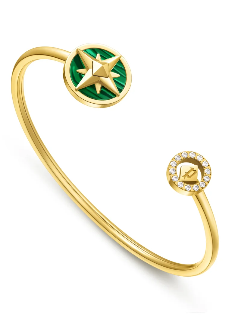 بوليس POLICE - Lucky Star Bangle for Women Gold Plating with Malachite - PEJLG0002001