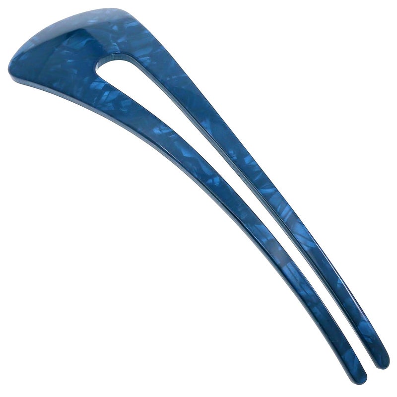 Camila Paris CP3164 French Twist Stick Clip Pins Blue Wavy Hair Pin UShaped Hair Fork for Girls Spiral Updo Chignon Bun Holder Fashion Flexible Styling Hair Accessories for Women Made in France