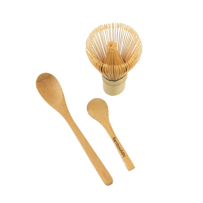 BambooMN Matcha Whisk Set - Chasen (Green Tea Whisk), Small Scoop,Tea Spoon by BambooMN - Image 2