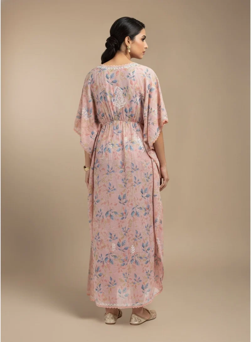 Alaya Hand Embroidered Chikankari Cotton Kaftan-AL3833