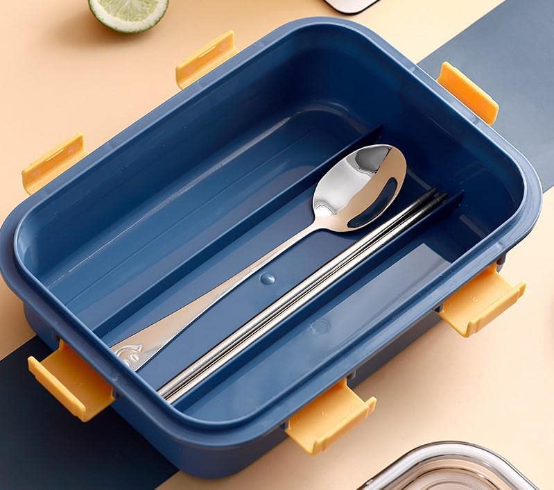 NETIZEN Stainless Steel Insulated Leak Proof Compartment Lunch BoxTiffin BoxSchool Lunch Box Multicolor 4 Compartment - Image 5