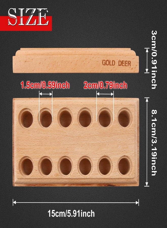 GOLD DEER Wood Pliers Block with 12 Holes Wooden Plier Organizer Hardwood Plier Racks Pliers Holder Pliers Storage Rack Jewelry Tool Organizer Jewelry Making Organizers and Storage - Image 3