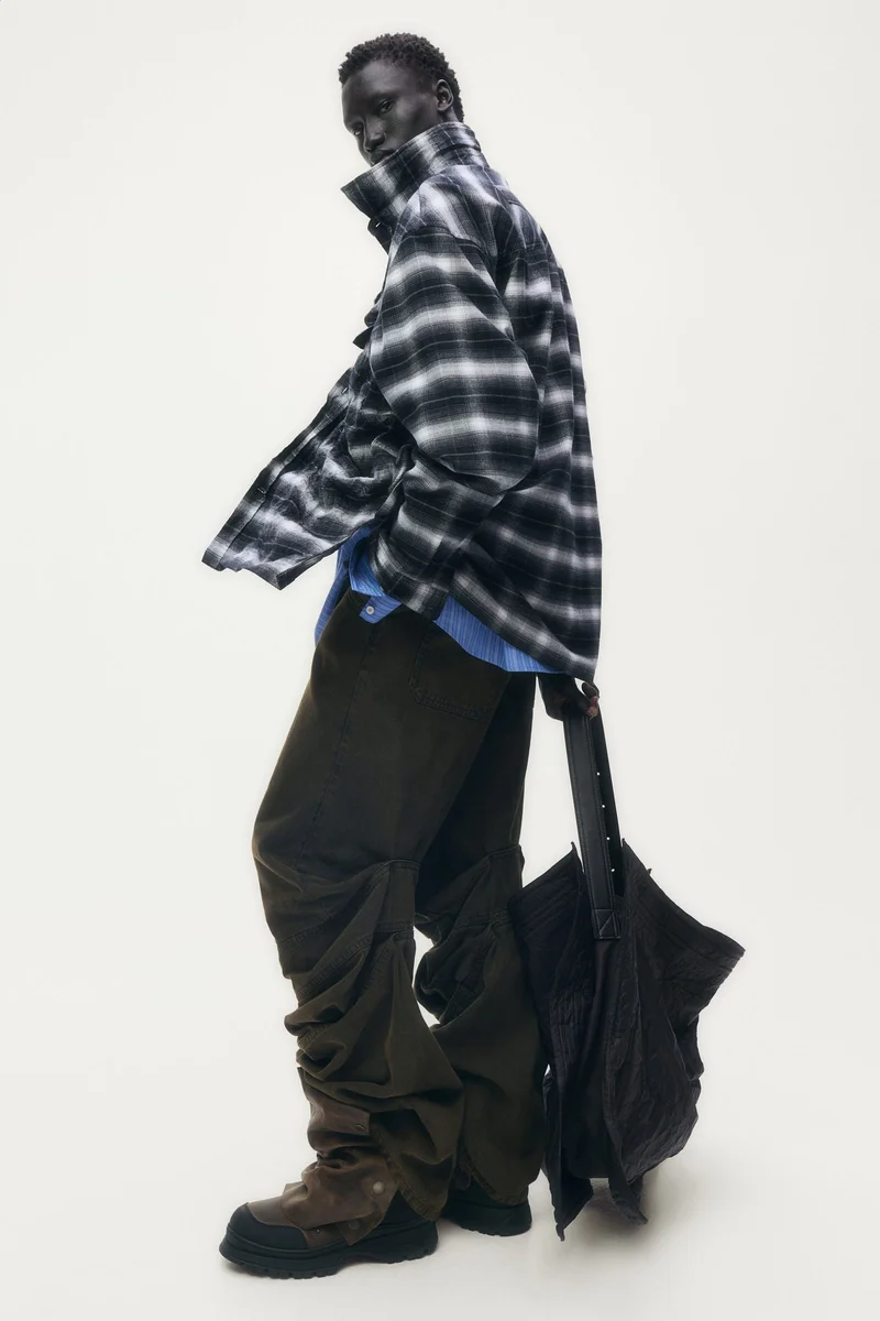 H&M  Foiled flannel overshirt for Men | Best Price UAE