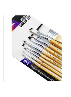 Keep Smiling Keep smiling high quality Artist brush 9pcs white nylon brush set - No:A6900  - Image 3