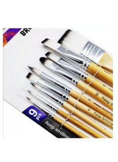 Keep Smiling Keep smiling high quality Artist brush 9pcs white nylon brush set - No:A6900  - Image 5