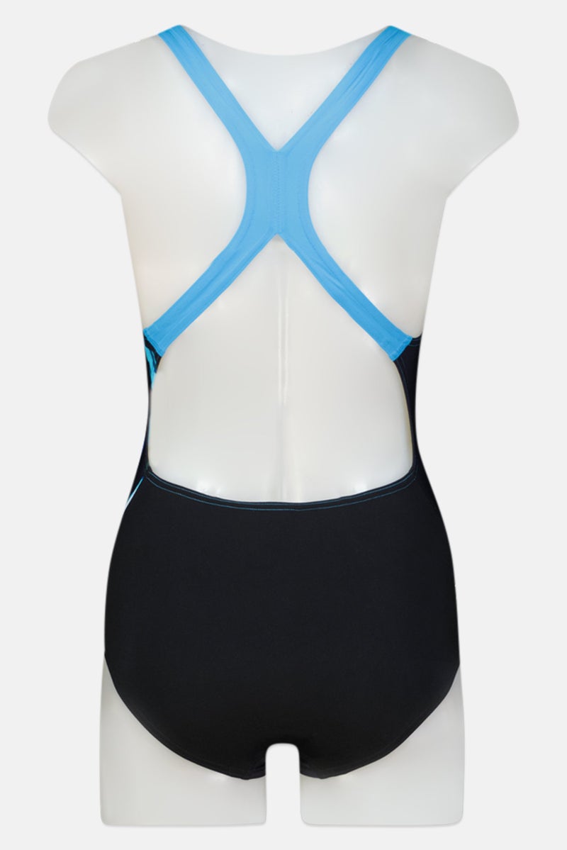 ZOGGS ملابس سباحة نسائية بدون حشوة مع شعار مطرز، أسود - Image 2